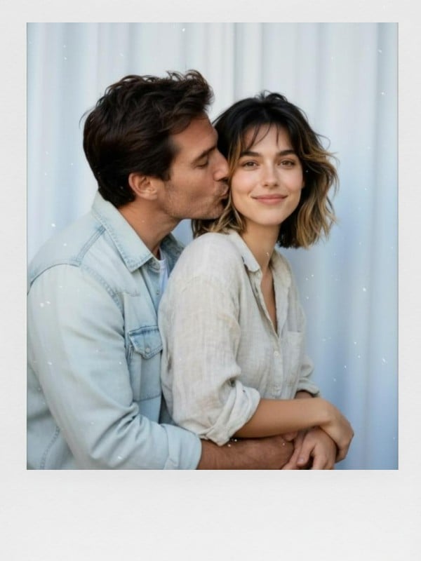 Polaroid Cheek Kiss